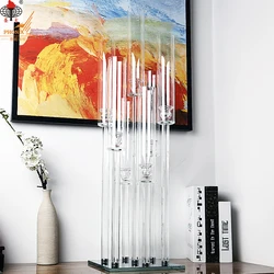 Магазин фабрики Pujiang, недорогие высокие Квадратные Зеркальные основания, центральные части хрустального дерева для свадебного стола