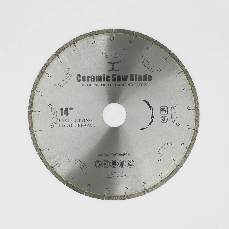 Low noise Diameter 350*3*9*50mm Diamond Saw Blade for Ceramic Tile Micro Crystal Composite Stone of 14 inch