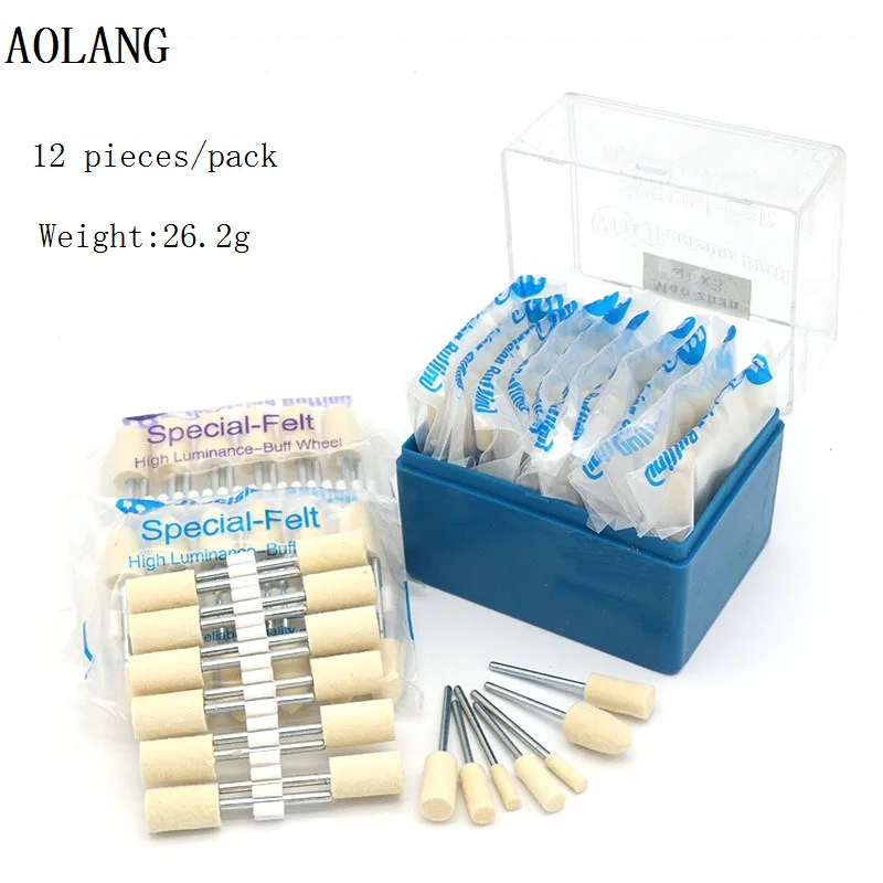 Iron handle 2.35mm/3mm/6mm White wool felt Conical cylindrical ground metal polished nail Jewelry Watch Tool head