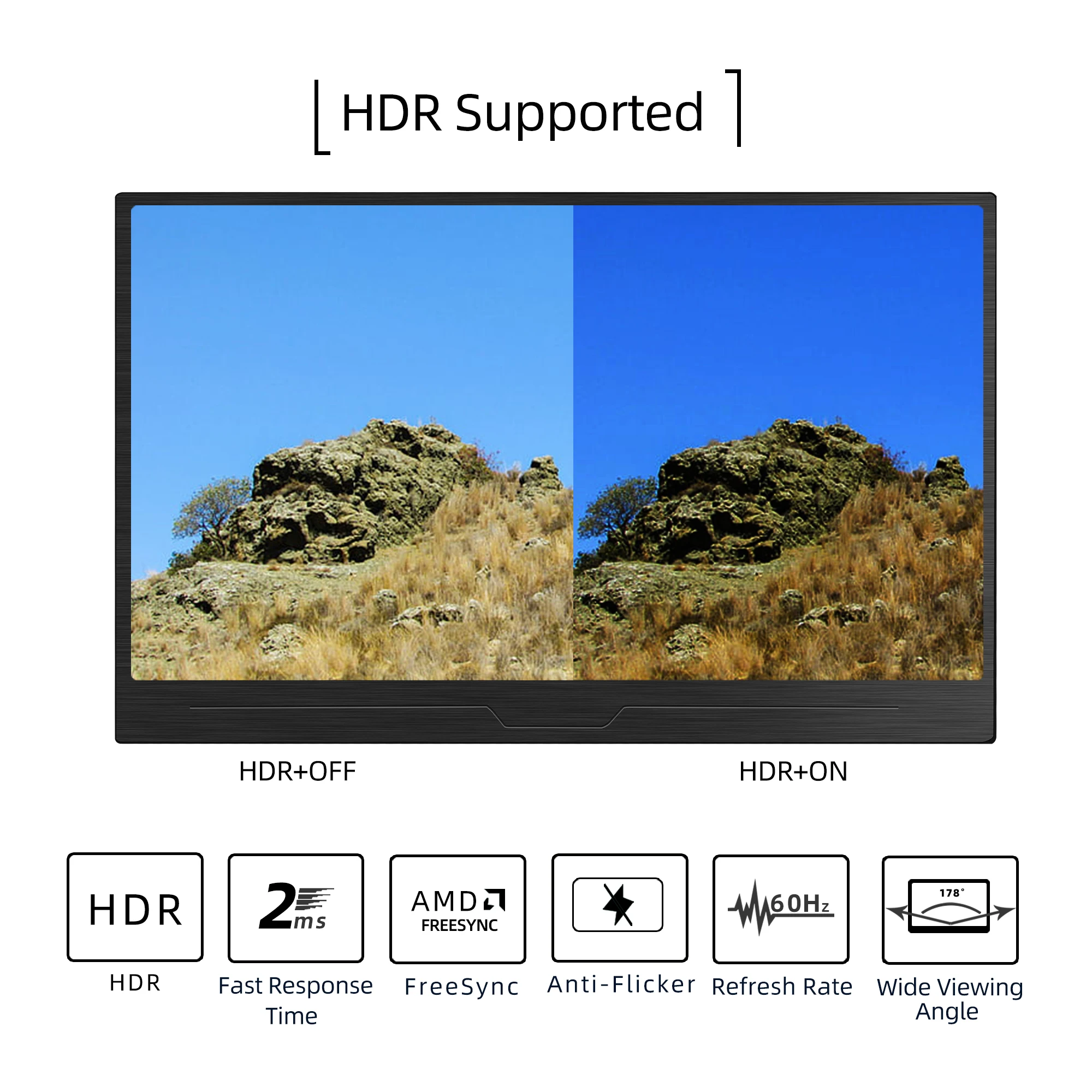 Portable Monitor 1080P 13.3 inch USB C  LCD Computer Display by Intehill