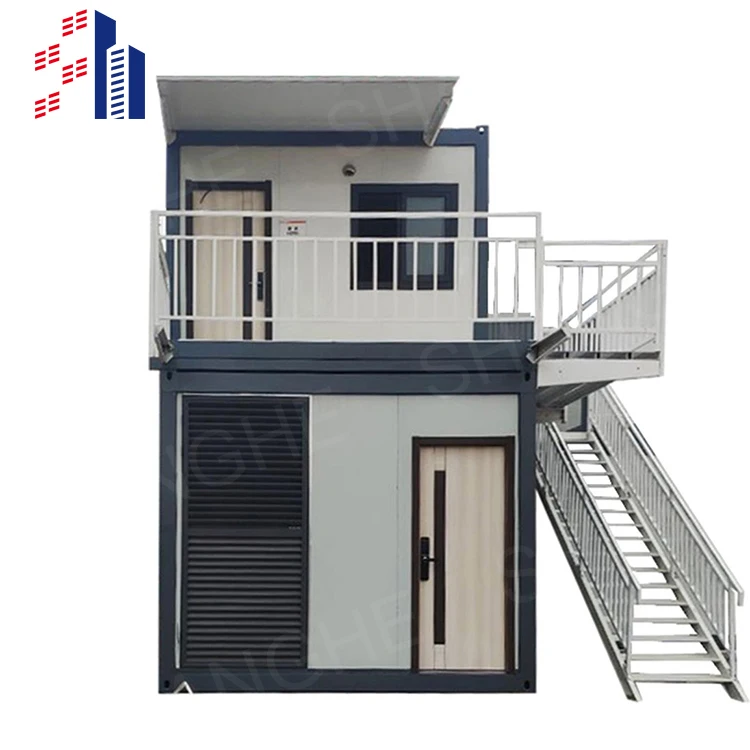 SH luxury 20 Feet 40 Feet 60 Feet 2 Story Studio Project Flat Pack Prefab Container Frame Mobile House With Terrace