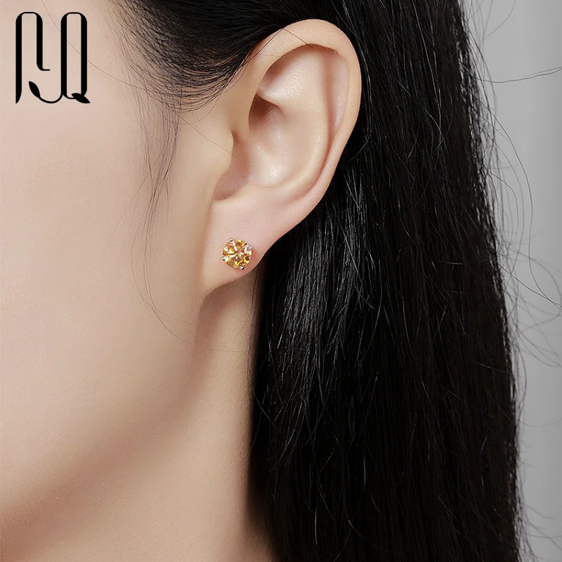 PYQ 2ct+2ct 1ct+1ct Earring Stud with GRA Certificate Moissanite Earrings Fashion Jewelry Earrings Pink Color Vvs Moissanite