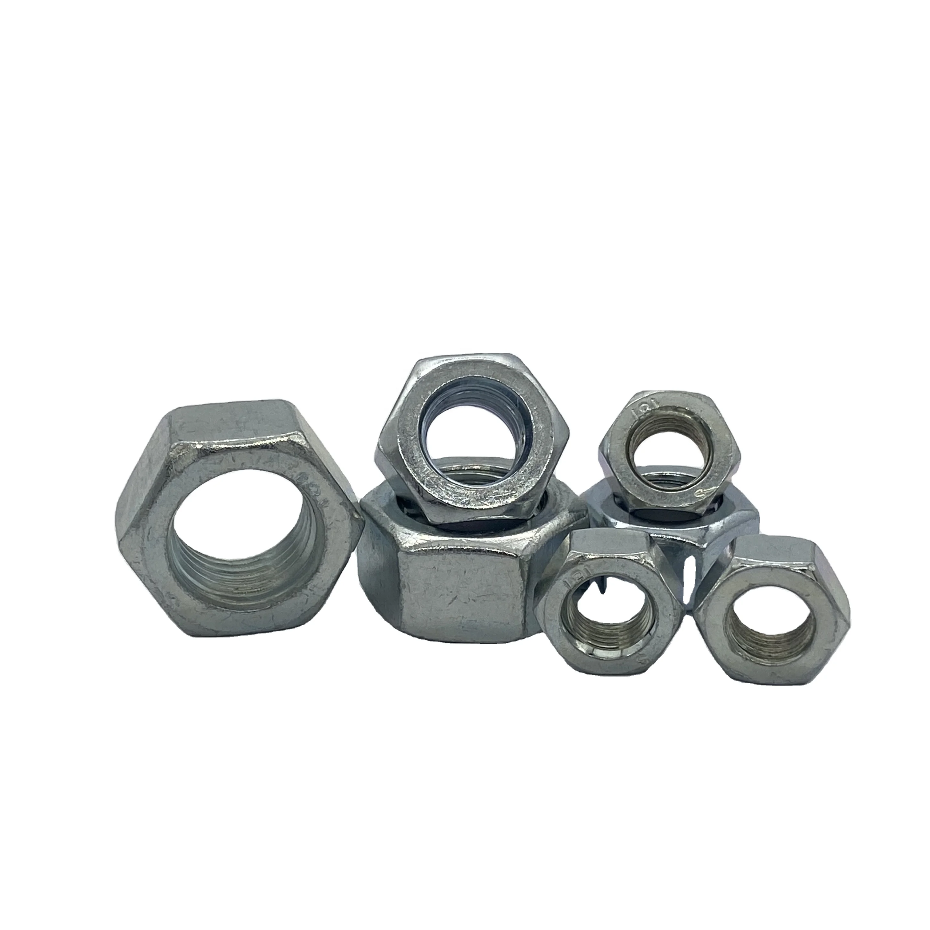 FACTORY HOT SALE M8 m12-m20 M30 DIN934 Galvanized GI Zinc HEX NUTS HEXAGONAL NUTS
