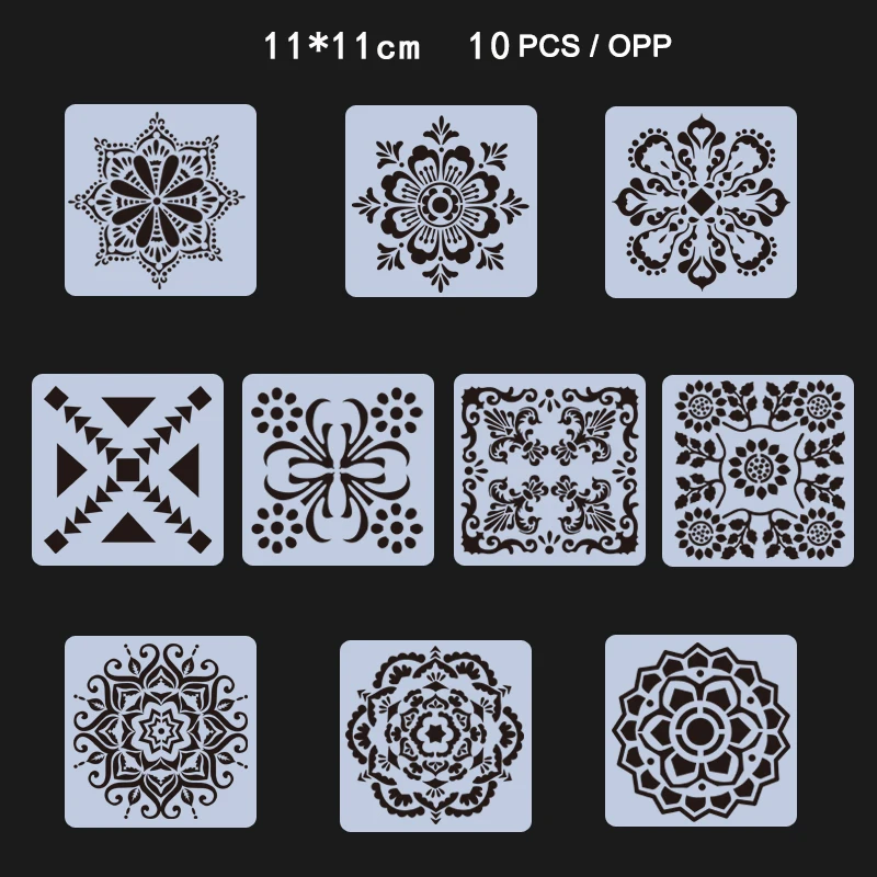  11*11 см трафарет для лазерной резки шаблон рисования мандалы OEM пользовательский