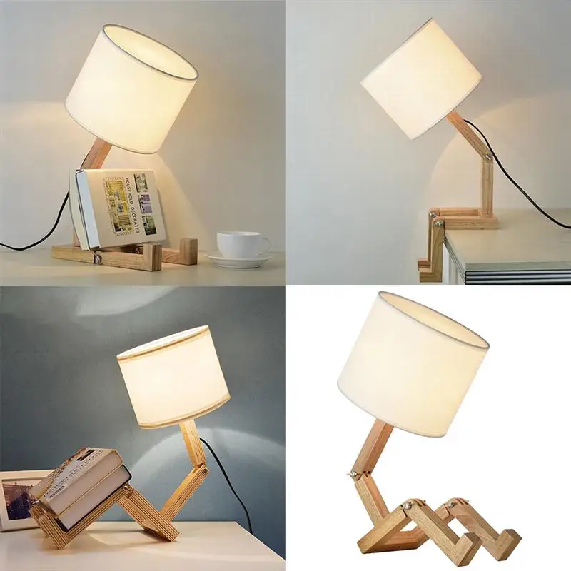  Новый гибкий деревянный держатель Элегантный регулируемый креативный планшет для чтения Ночная лампа с абажуром из ткани