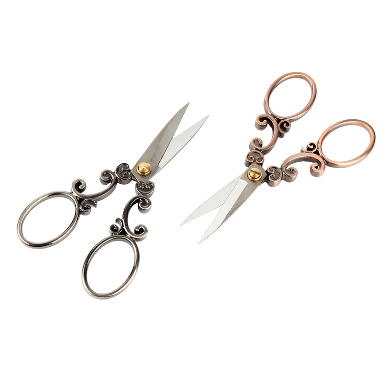 Wholesale red copper embroidery scissors with comfort handle for DIY