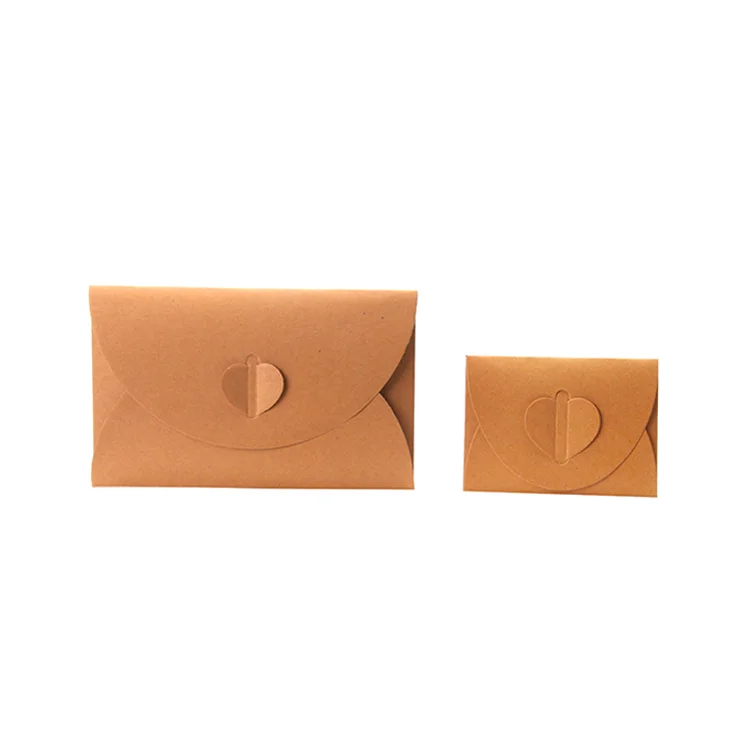 
Bulk Buying Heart Decoration Foldable Brown Kraft Paper Envelope For Office 