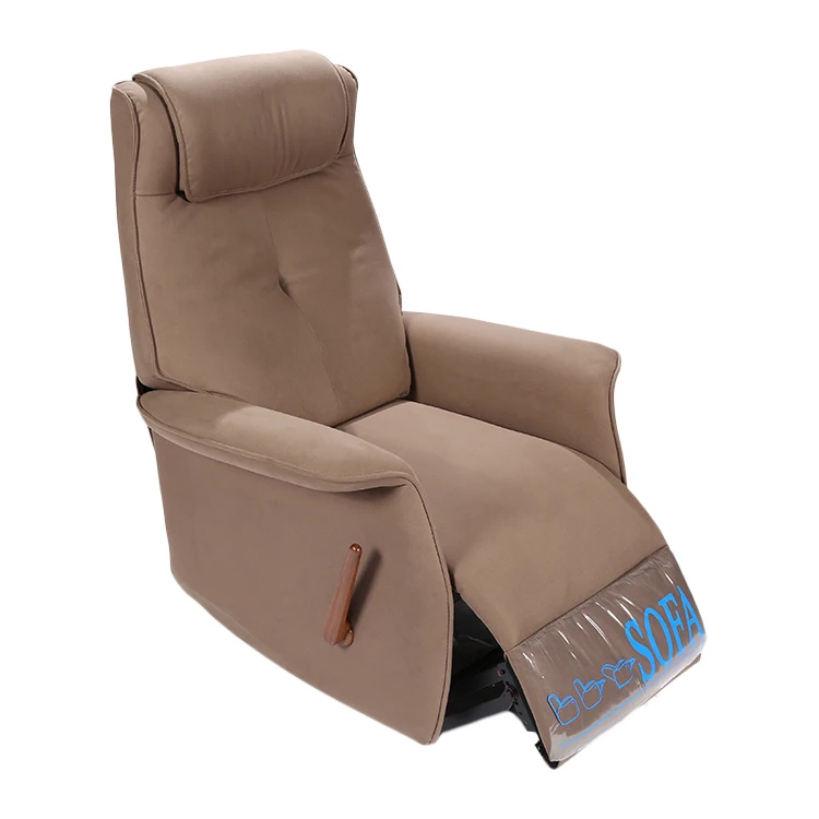 Narrow armrest design Brown Push Back Manual Recliner Chair Recliner Sofa With Wooden Handle