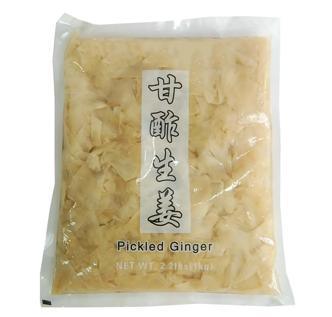 China supplier Japanese cuisine Wholesale Sour Taste Marinated Preserved  Sliced  Japanese Sushi  Pickled Ginger Pink for sushi