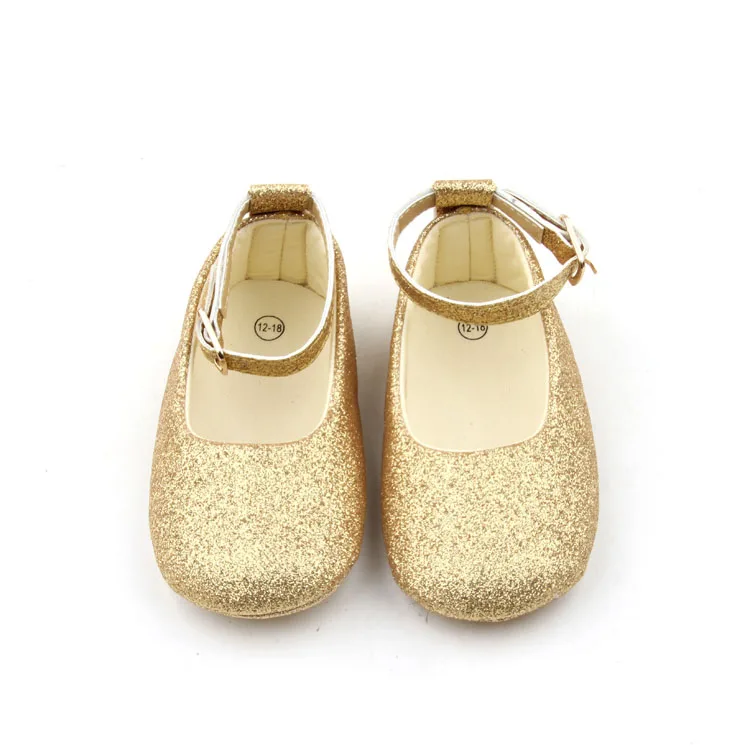 BEIBEINOYA Faux Sequins Cotton Toddler Girls Shoe Soft Sole Sizes First Baby Dress Shoes