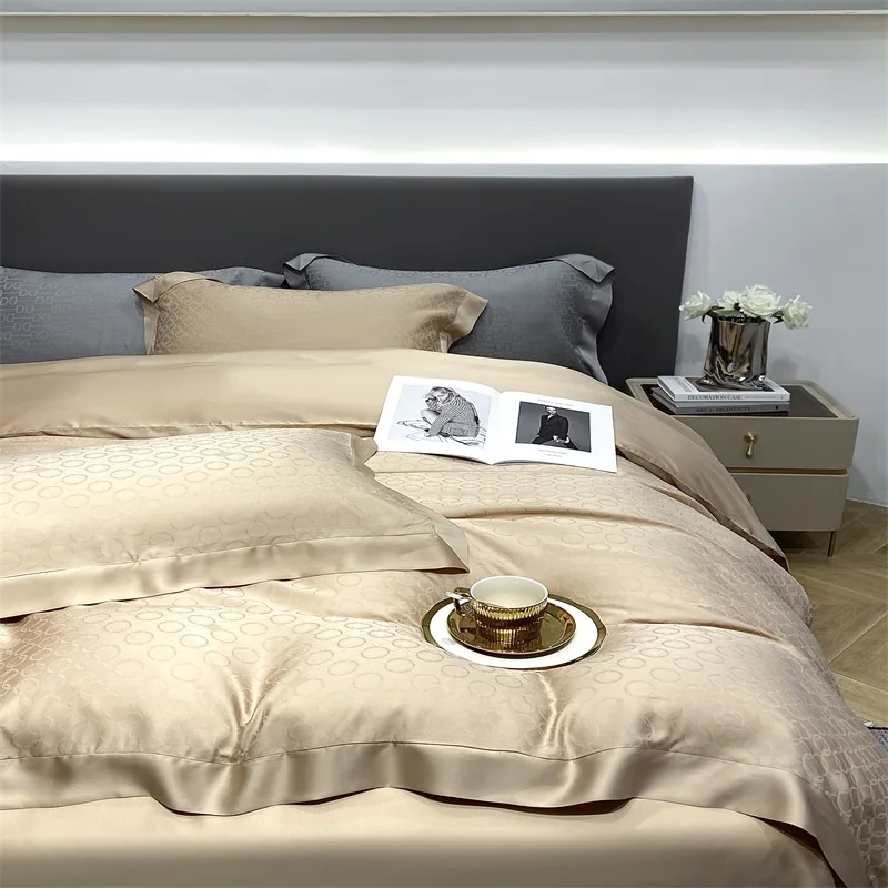 High Quality Natural Tencel Luxury Comforter Breathable Fabric Duvet Cover Set Bedding