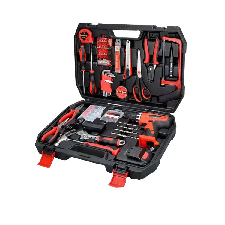 Lithium Electric Drill Hardware Tools Car Mounted Maintenance Manual 129 Piece Set Gift Customization Tool Combination
