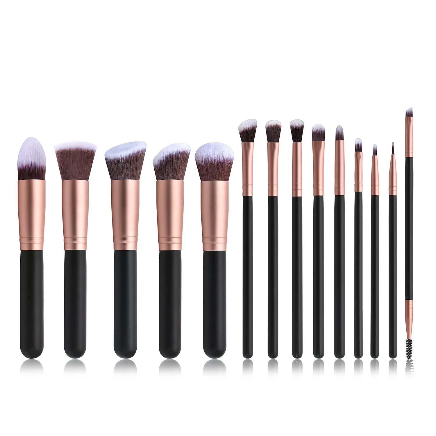 Custom logo juego de brochas de maquillaje 14pcs pink vegan makeup brushes kit