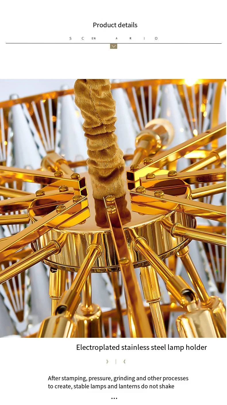 New Products  Wedding Decoration Hotel Hanging Indoor Lighting Crystal Modern Luxury Ceiling Pendant Lights Chandelier