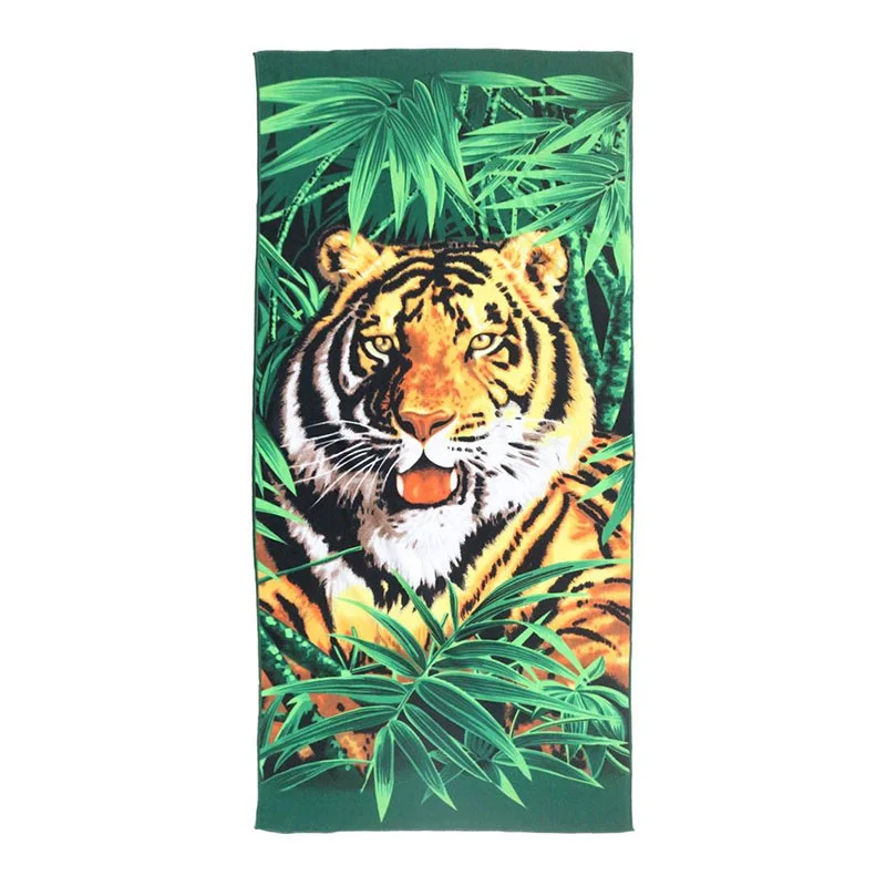 Cheap Custom Adults Luxury Polyester Sublimation Printed large towel bath towel 600gsm