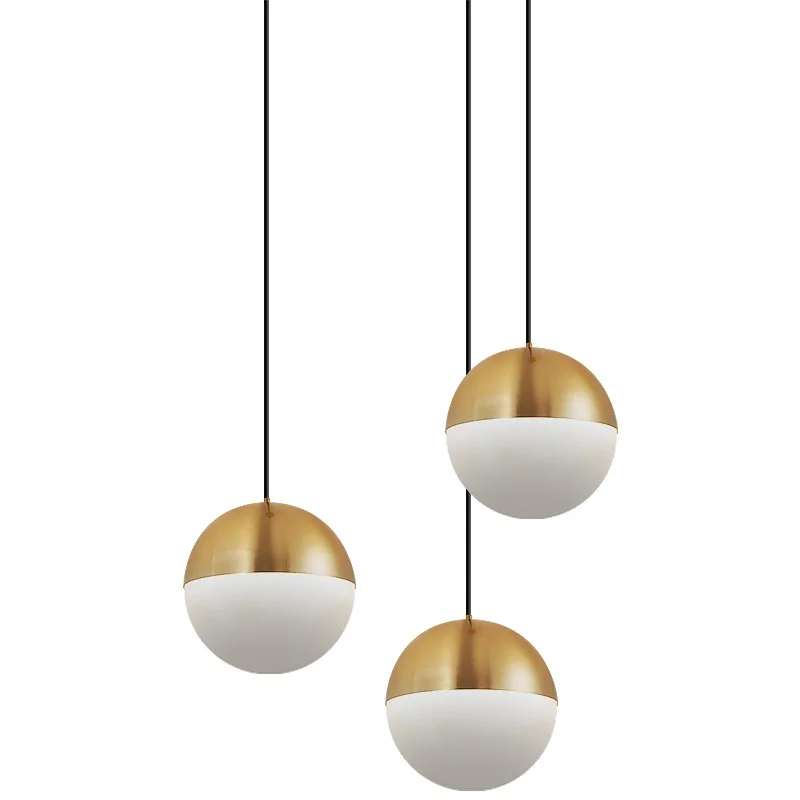 Nordic Bedside Hanging Light Ball Shape Pendant Lamp Glass Lighting For Dining Table