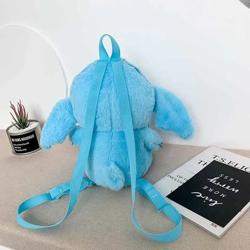 Cartoon Blue Stitch Plush Backpack Cute Stitch Backpacks Stuffed Plush Dolls For Girls Bags Soft Christmas Gift