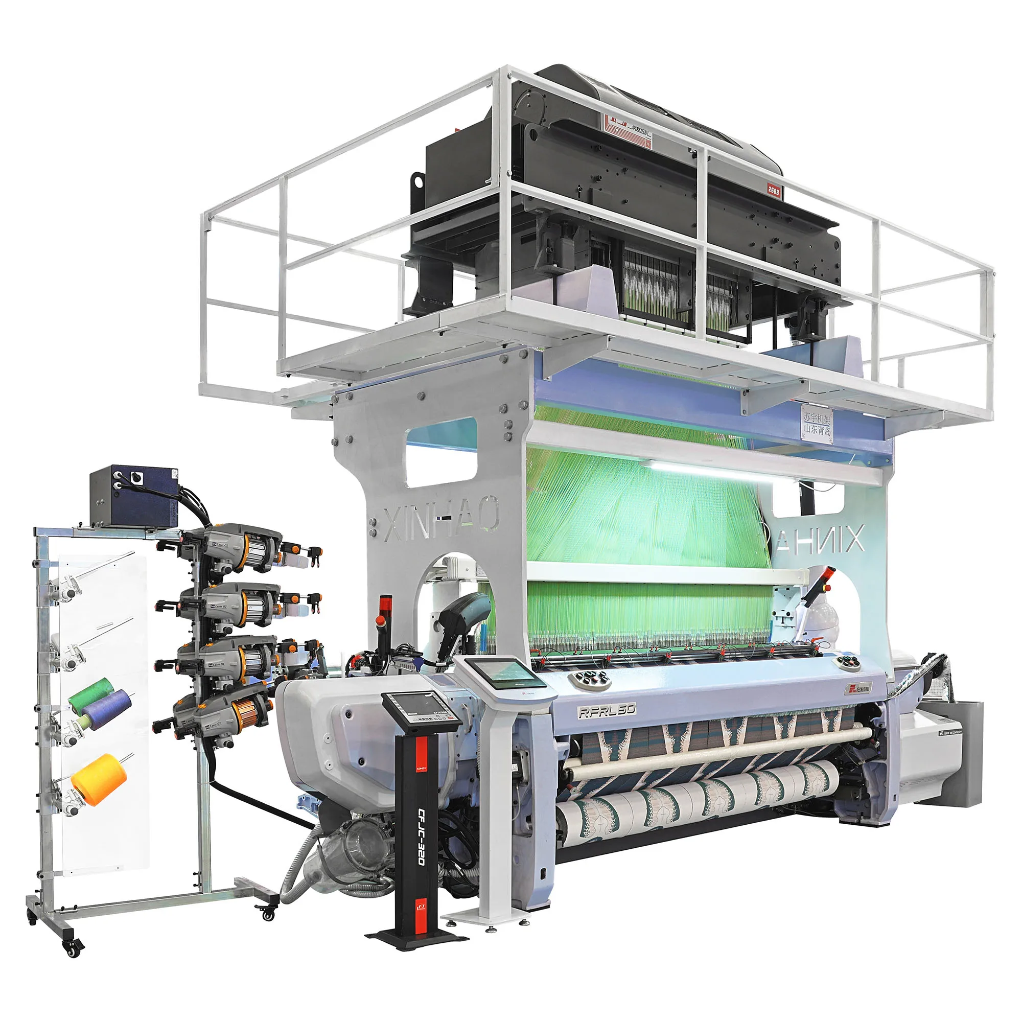 Rapier label loom with slitting system Fast speed chinese new rapier woven label machine strong beating-up mechanism