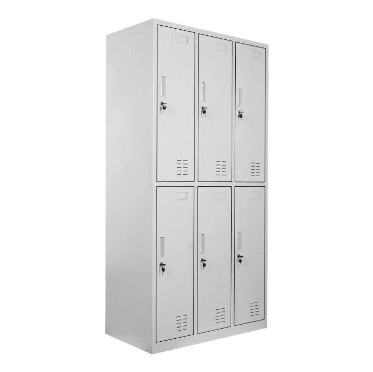 
Modern Steel Office Furniture 6 Door Cabinet Metal School Coat Locker 