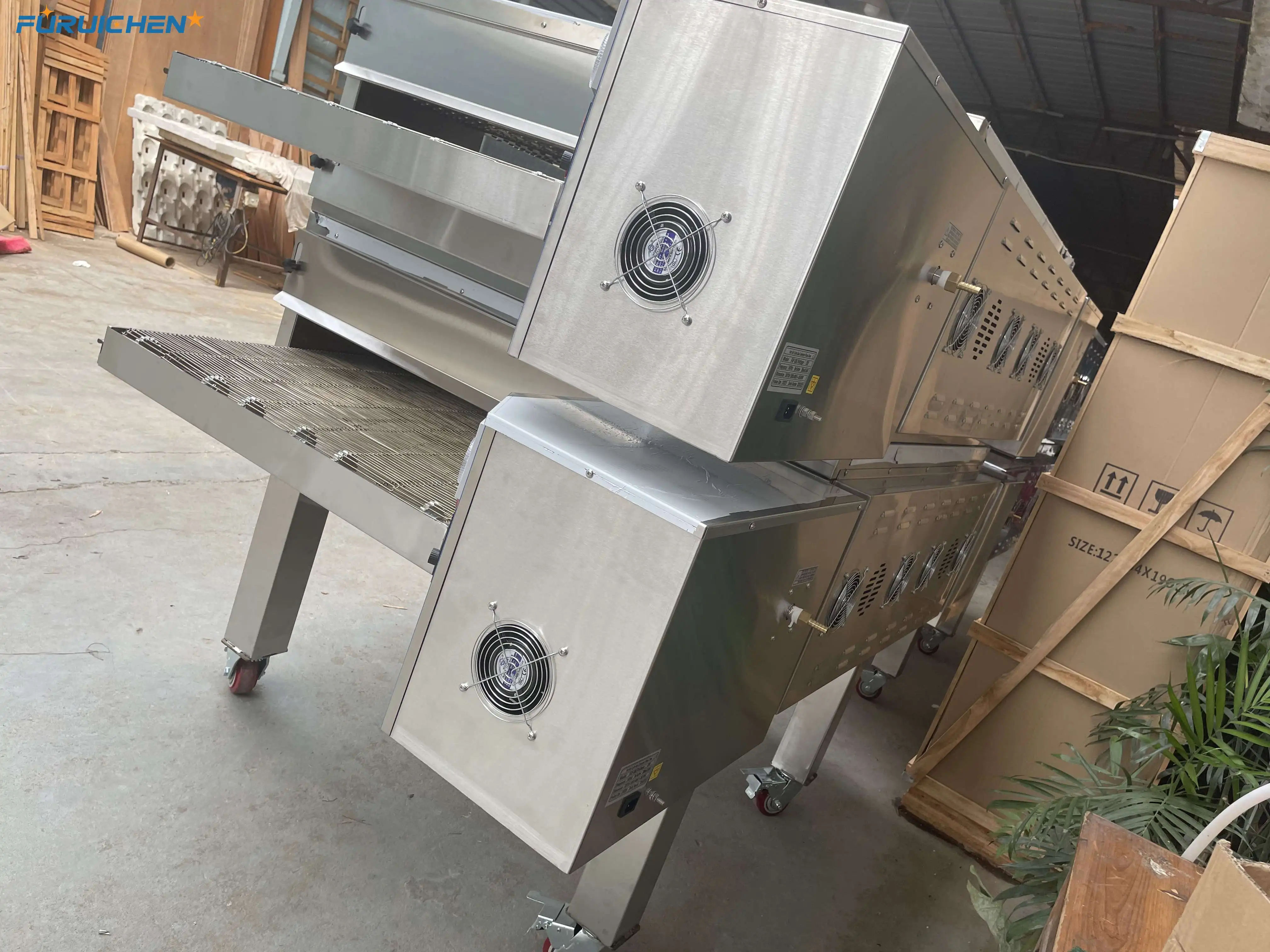Furuichen 43.31inch Commercial Gas New Product Golden Supplier Stone Pizza Oven For Bakery & Restaurant