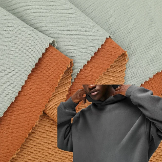 W250 Factory wholesale Stock 250-260 GSM Knitted French Terry 100 Polyester Fabric For Hoodie Sweatshirt Clothing