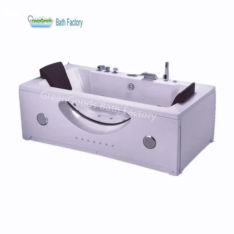 Customised Bathroom Non Slip Shower Thermostatic System Surf Massage Whirlpool Bathtub With Chromatic Lamp