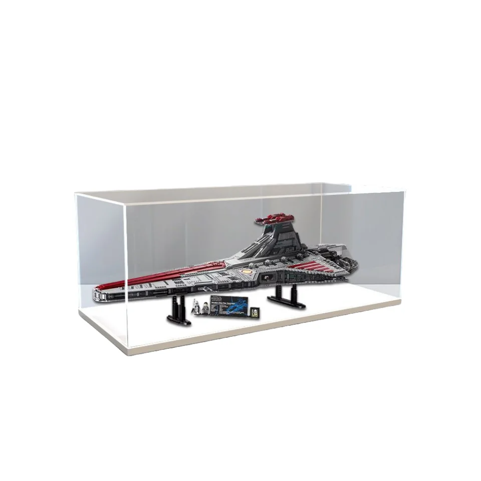 Acrylic Display Case for Large Collectibles, Dustproof Assemble Plastic Display Box, Decorative Storage Cube with Black Base