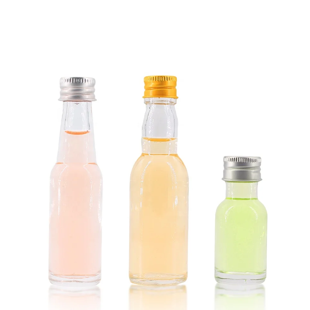 wholesale custom empty 30ml 50ml 100ml alcohol mini whisky liquor bottles small XO wine vodka glass bottle with screw caps