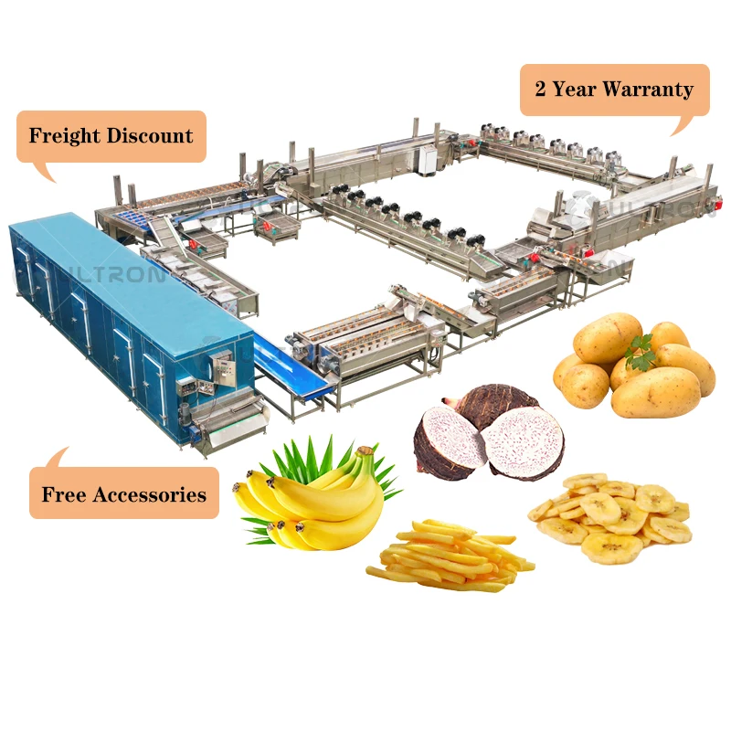 fully automated potato chips line / machinery to make potato chips making complete line semi automatic