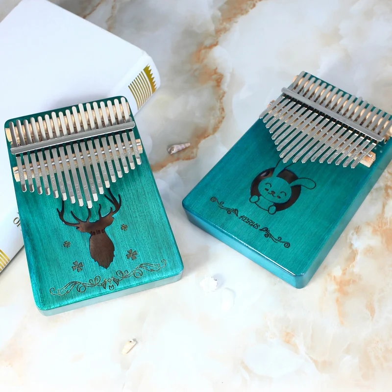 
2020 hot sale High Quality Musical Instruments Kalimba 17 Key Mini Mahogany wood Likembe Thumb Piano 