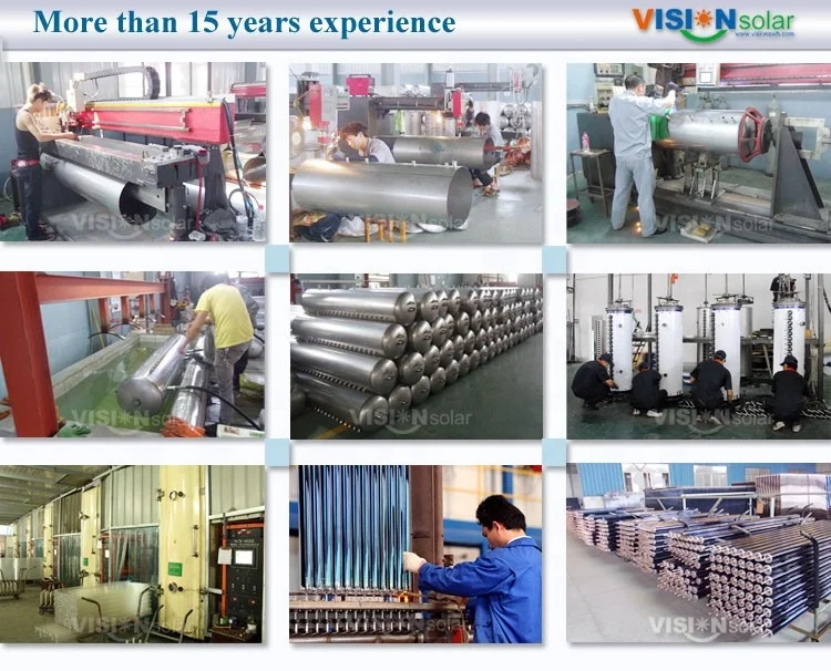 Vision solar company exporing high pressurized solar boiler with copper heat pipe tubes