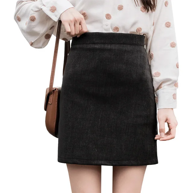 2021 New Arrivals Fashion High Waist Solid Color Sheath Skirt Ins Hot Low Price Women A-line pencil Skirt girls mini skirt