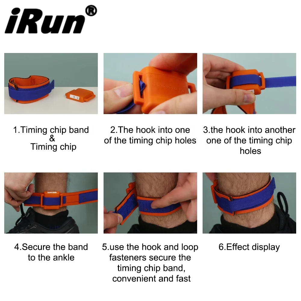 iRun Soft Neoprene Ankle Straps Bands Holding Triathlon Racing Timing Tag Timing Chip Band for RFID Marathon System