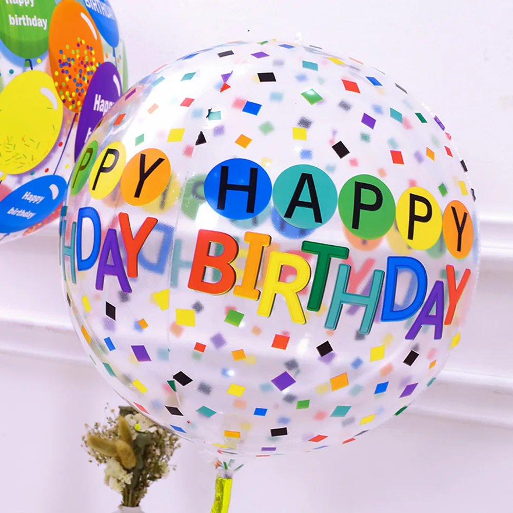 New 22inch color happy birthday party decoration 4D bobo balloons printed