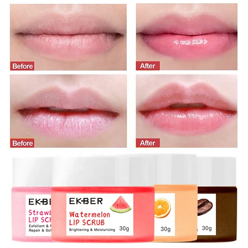 Customize Logo Wholesale Vitamin E Frosted Lip Scrub Bulk Lip Scrub And Balm Set Rebran Natural Organic Sugar Dark Lip Care