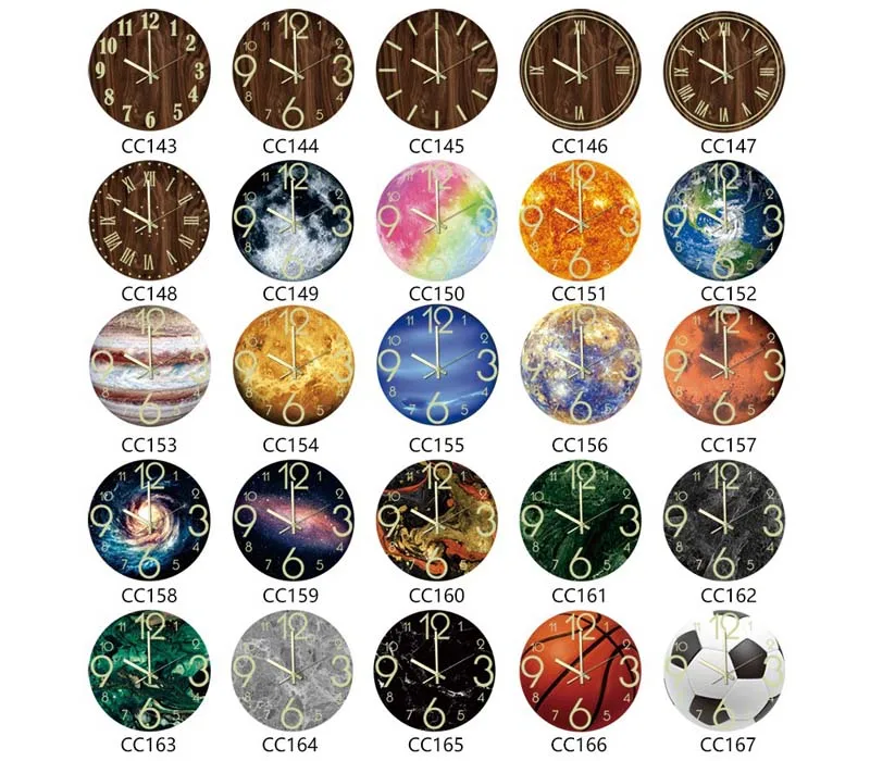 Cross-border luminous wall clock digital pointer living room bedroom green light clock mute movement decorative wall sticker