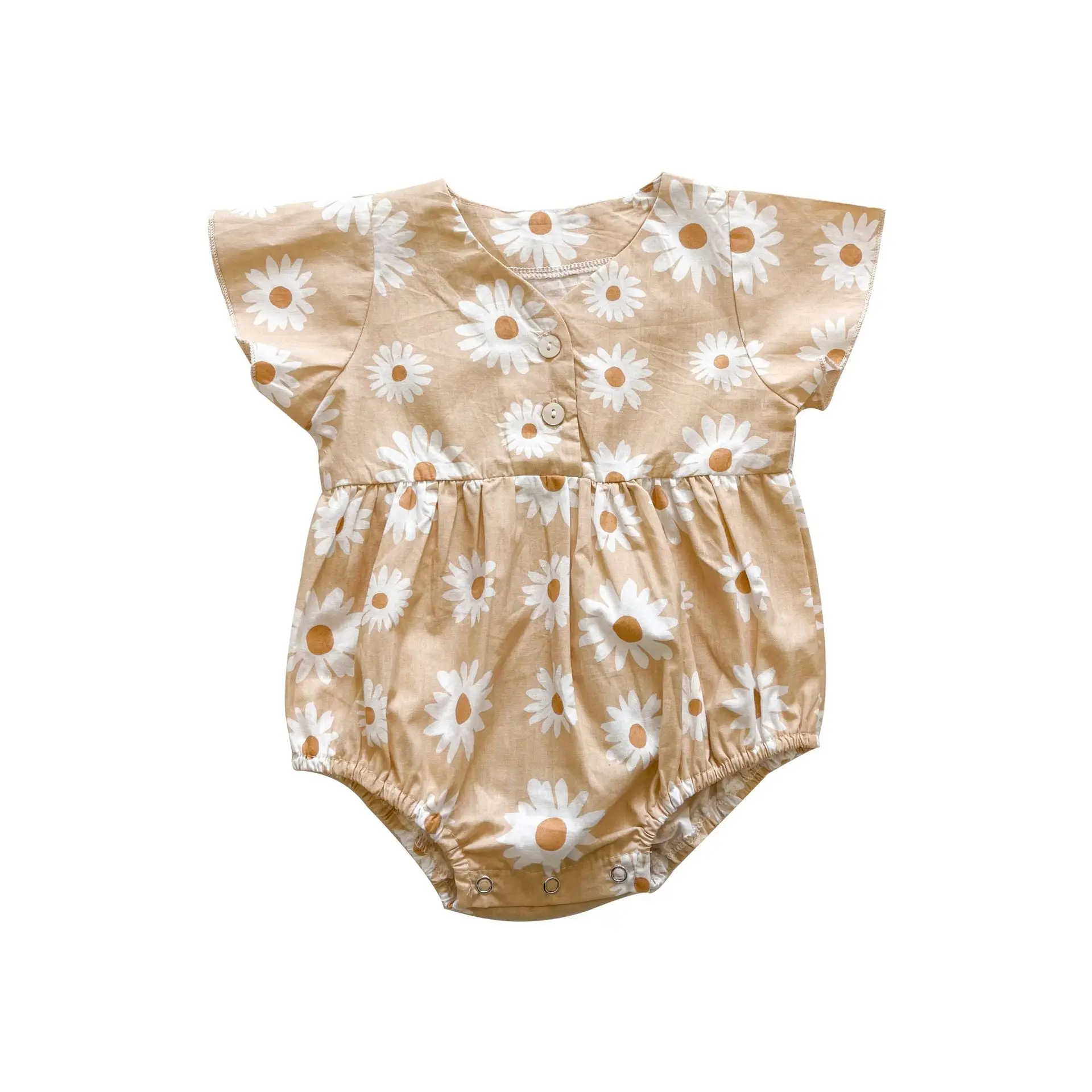 Baby summer clothes baby rompers short-sleeved bag fart clothes Korean version of the small daisy girl baby onesie go out romper