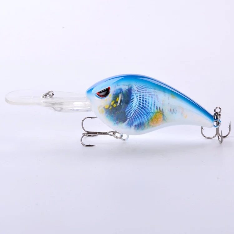 6inch/43g deep diving wobbler crankbait glow lure with long lip minnow lure set