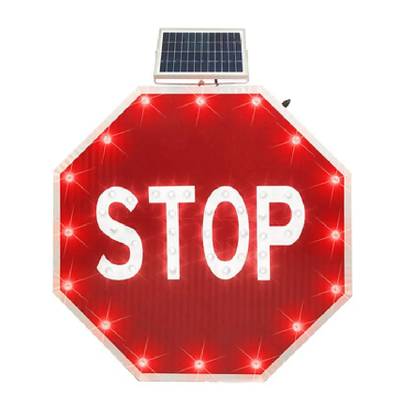 Hot Sale Custom High visibility Led Road Safety Traffic Warning Sign Solar Power
