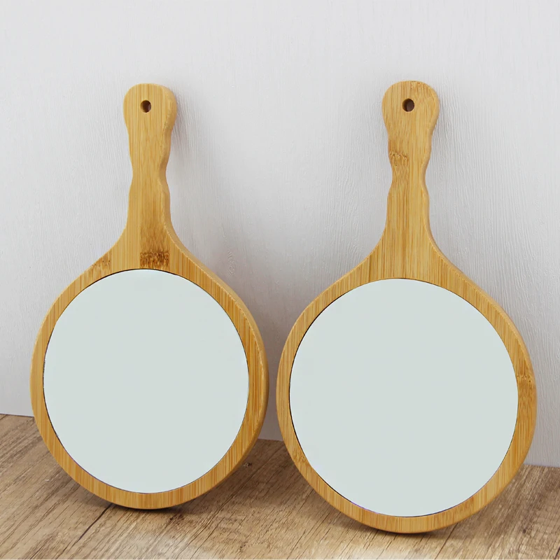 Hot Selling Eco-friendly Wood Cosmetic Mirror Private Label Bamboo Round Makeup Mirror Makeup Mirror