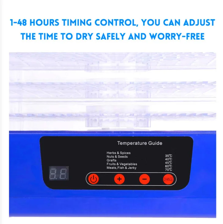 Food Dehydrators Machine For Food And Jerky 5 Trays Adjustable Temperature Control Multi-Funtional Dryer For Preserve Fruits