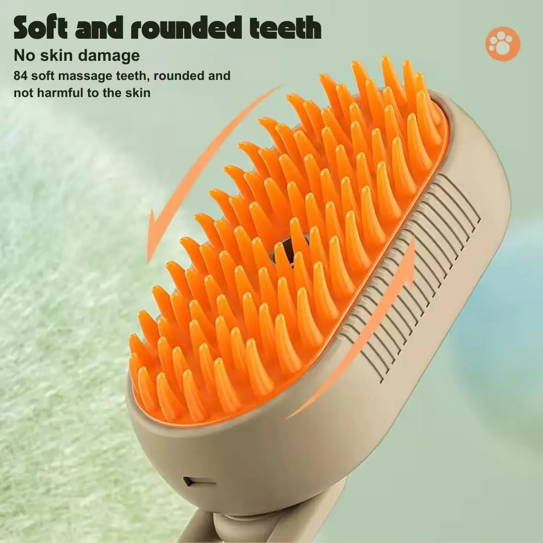 High Quality Steamy Self Cleaning Steam Cat Brush For Massage Silicone Steam Pet Brush For Removing Cat Hair Winding