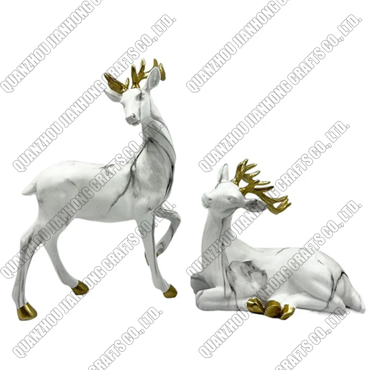 Custom Made Vintafe Decor Crafts Resin Small Deer Figurines
