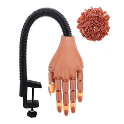 ianna Flexible Nail Art Training Hand Model With 100 Pcs Nails Artificial False Nail Practice Hand For Manicure Training Finger