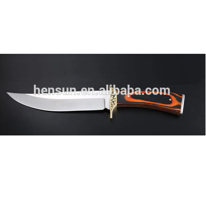 new style outdoor Combat Black orange pakka dymond wood brass guard satin Fixed Blade knife knives