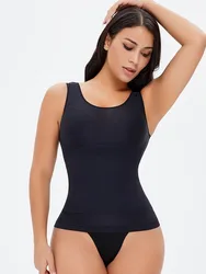 Casual U Neck Shape Sleeveless Vest Tight Waist Trainer Compression Vest