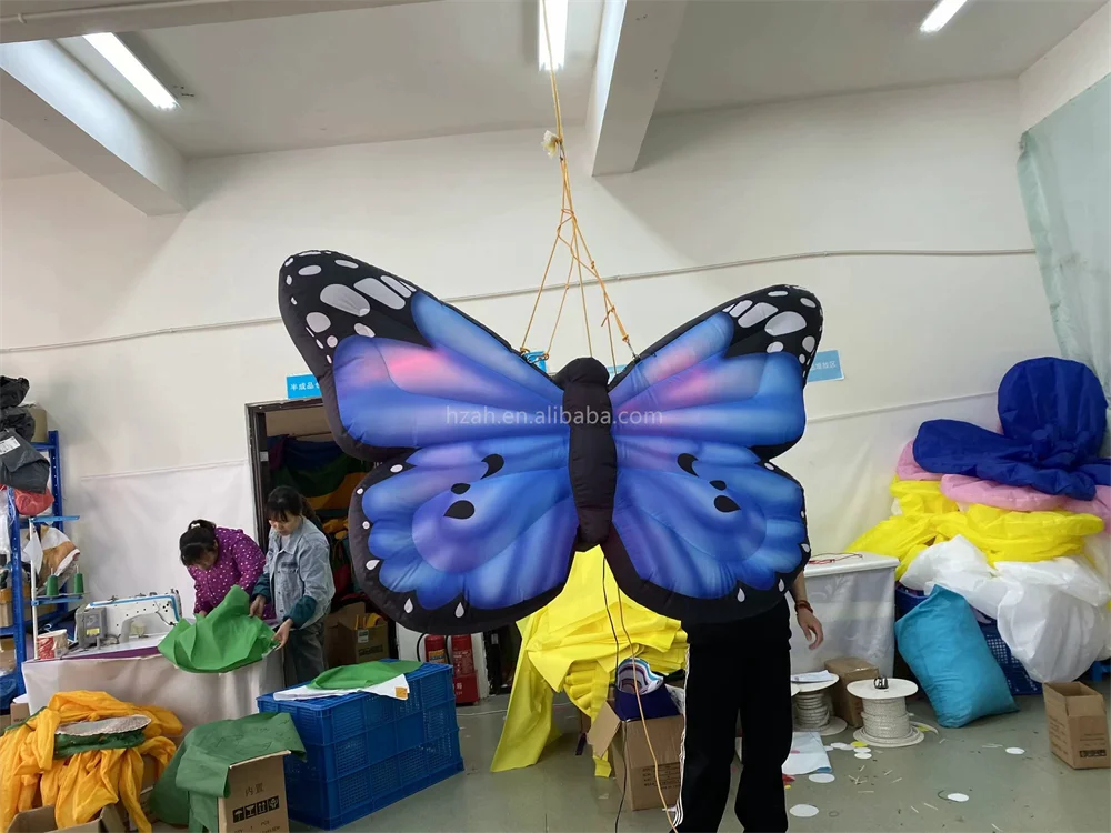 Advertising decoration inflatable butterfly with led lighting inflatable butterfly wings