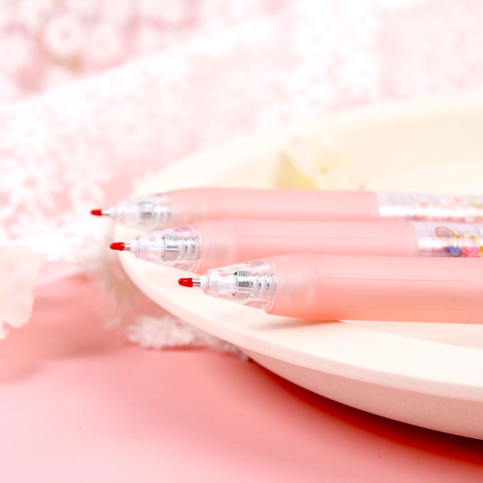 Joytop 3164 Wholesale Plastic Sakura Rack Suits Customized Retractable 0.5Mm Ballpoint Pen Refill