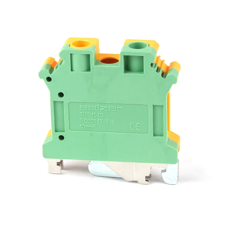 Salzer SUK-10JD Fire Resistant Terminal Block  Screw clamp yellow/green Nylon terminal earthing terminal CE