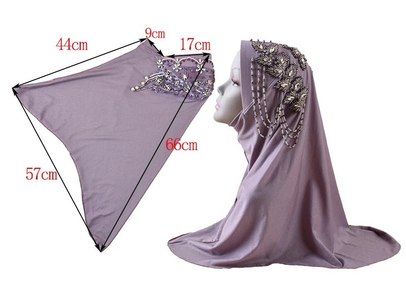 New Luxury Brick Stone Decorative Butterfly Pearl Headscarf Convenient Instant Turban Scarf Headscarf Muslim hijabs women turban